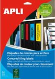 Apli Stickers/etiketten 190 x 61 mm Geel A4 20 Lakens