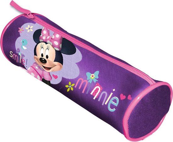 Minnie Mouse School Pencil Case - Round - Disney - Purple - Multicolor