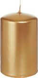 Trend Candles Cilinderkaars/stompkaars - goud - 5 x 8 cm - 18 branduren - horeca kaarsen