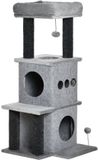 PawHut Kattenboom Panneaux de particules klasse E1 48x48x100cm Grijs