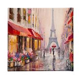 Homemania Eiffeltoren en landschappen voor woonkamer, slaapkamer, meerkleurig, 60 x 3 x 60 cm, HM20KNV60 x 60 – 106, polyester, hout