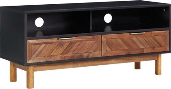 vidaXL Tv-meubel 100x35x45 cm massief acaciahout en MDF