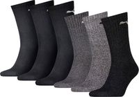 Puma Sokken Set van 6 Paar Unisex Katoen Halfhoog Schwarz/Grau Maat 47-49