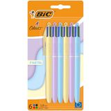 BIC 4 pastelkleurige balpennen met medium punt (1,00 mm)