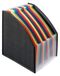 VELOLFEX VELOFLEX 4446380 - Staande dossierdoos DIN A4, sterke PP-folie, met textiel versterkte randen, doos met 23 kleurrijke vakken, geschikt voor A4-documenten, flexibel bodemdeel, zwart, 1 st.
