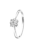 Lucardi Dames Ring bezet met zirkonia van Swarovski - Ring - Cadeau - Echt Zilver - Zilverkleurig