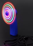 Merkloos Handwaaier gekleurd met LED - 11 cm