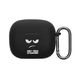 kwmobile Hoes geschikt voor Bowers & Wilkins Pi6 / Pi8 - Siliconen cover voor oordopjes in wit / zwart / zwart - Don't Touch My Headphones design