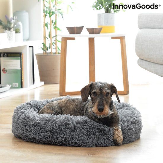 InnovaGoods Anti-Stress Pet Bed - 60cm - Fluffy - Gray