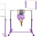 Hauki ECD Germany GmbH Opvouwbare gymnastiek rekstok, paars, gymnastiek rekstok voor kinderen, in hoogte verstelbare rekstok 95,5-150 cm Hauki