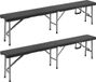 Casaria Tuinbank Vouwbaar - 2 Stuks met Draaggreep - 180 cm Zwart