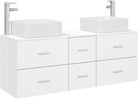 vidaXL Badkamerkastenset 3 st Wit 49,5 x 41 x 63 cm Bewerkt hout