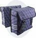 Voltano Dubbele Fietstas Purple Passion - Zwart met Blauw en Paars Met Bloemen - 38 Liter - 100% Waterdicht Polyester