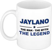 Bellatio Decorations naam cadeau mok - Jaylano - man myth legend - koffiemok - 300 ml - collega - vaderdag