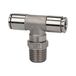 Riegler T-steekschroefverbinding, draaibaar, R 1/4 a., voor buitenslang Ø 6 mm, werkdruk max. 15 bar, roestvrij staal 1.4404