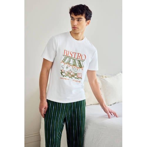 Chelsea Peers Chelsea Peers pyjama donkergroen/wit