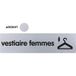 Plaque de porte vestiaire Femmes - Classique Argent 170x45mm - 4321264