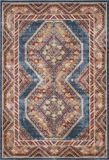 Safavieh Traditioneel Verouderd Geweven Tapijt voor Binnen, Bijar Collectie, BIJ647, in Koningsblauw & Roest, 160 X 229 cm