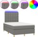 VidaXL Lit plateforme avec matelas et éclairage LED, gris foncé, 120x190 cm, tissu