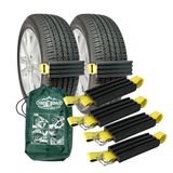 TRACGRABBER Bandentractieapparaat voor sneeuw, modder en zand, voor auto's en kleine SUV's, set van 4, eenvoudig te installeren, snel los te laten - een sneeuwtractiemat of sneeuwkettingalternatief