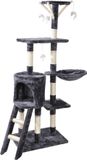Dynamic24 Kratzboom 138 cm, sisal, klimboom, krabboom voor katten, speelboom, met hol