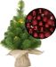 Merkloos / Sans marque Billiet - Vanlaere Mini kunst kerstboom - H45 cm - donkerrood
