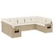 vidaXL 9-delige Loungeset met Kussens, Poly Rattan, Beige