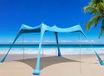 BOTINDO Familie strandtent, luifel, zonnescherm, pop-up grande strandtent, zonneschuip, stabiliteit, 4 stangen, met draagbare draagtas, buitenschaduw voor vissen, achtertuin en camping (turquoise, 10