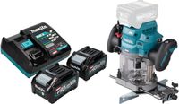 Makita RP 001 GM201 Défonceuse sans fil 40 V max. 12 mm sans balai + 2x batterie 4.0 Ah + chargeur