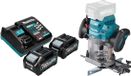 Makita RP 001 GM201 Défonceuse sans fil 40 V max. 12 mm sans balai + 2x batterie 4.0 Ah + chargeur