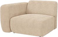 Vente-unique Hoekmodule fauteuil links in beige fijn ribfluweel van Maison Céphy POGNI