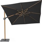 Platinum Sun & Shade – Zweefparasol – Challenger T² Premium - 300x300 cm – Teak Look - Faded Black
