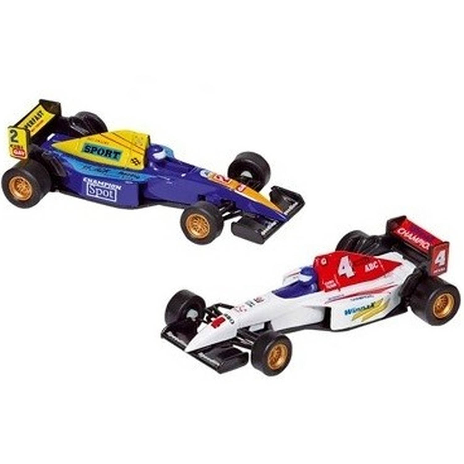 Goki raceauto speelgoed set van 2x stuks formule 1 wagens 10 cm - speelgoed auto&apos;s