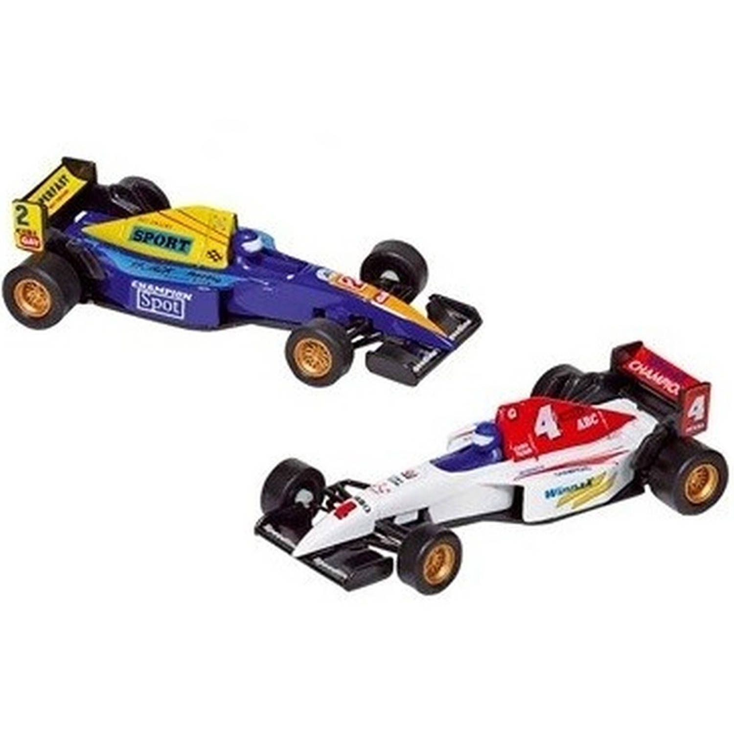 Goki Raceauto Speelgoed Set - 2x Formule 1 Wagens - 10 cm - Metaal - Multi