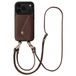 Selencia Hoesje - Geschikt voor Apple iPhone 17 Pro Max - Sera Koordhoes met pashouder envelop - Chocolate Brown