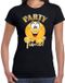 Bellatio Decorations Verkleed t-shirt voor dames - zwart - party time emoji - themafeest XXL