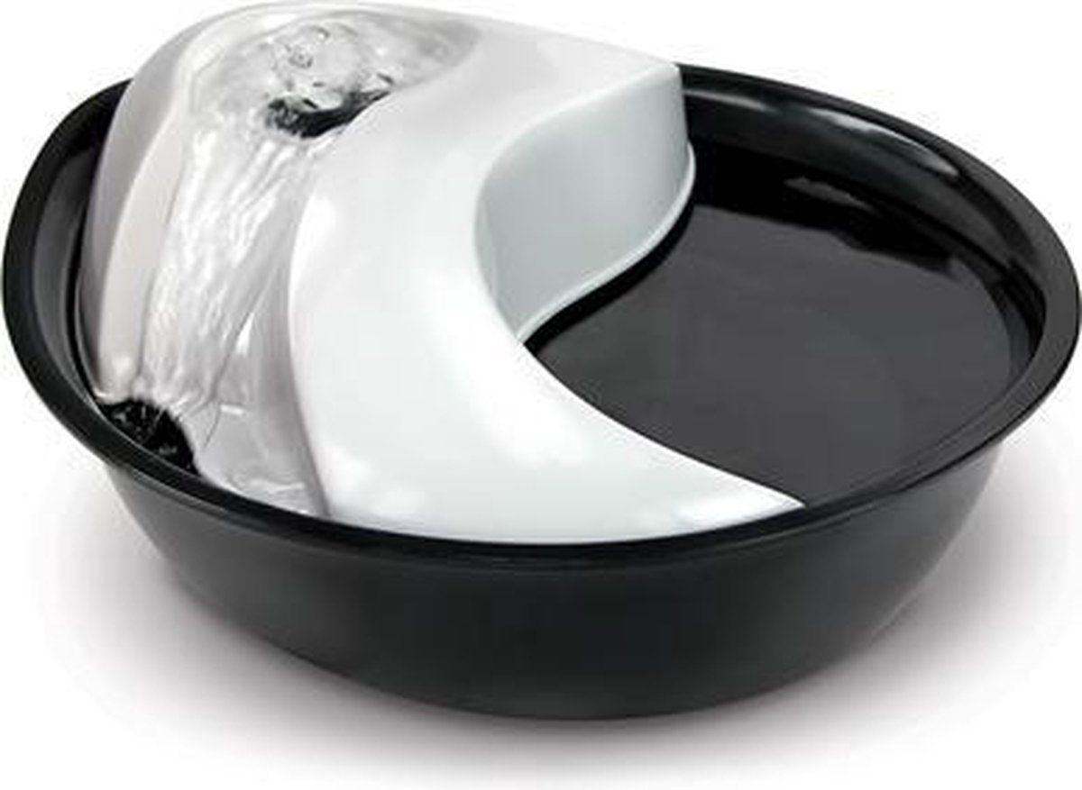 Pioneer Pet Rain Drop Drinkfontein Kunststof 1,8 ltr - Zwart/Wit