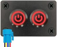 ProRide Interrupteurs à pression métalliques ON-OFF 12-24V - 16mm - Panneau encastré double - IP67 - Indicateur LED Rouge