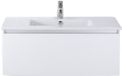 BES LED Frozen Badmeubelset 100 cm - Greeplijst in Kleur - Wit Hoogglans - Keramische Wastafel Wit 1 Kraangat