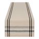 DII Franse gestreepte eettafel collectie boerderij stijl tafelloper, 35 x 183 cm, taupe/zwart