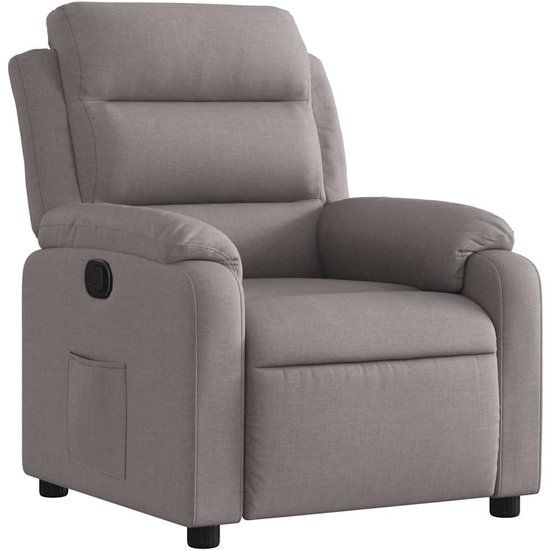 vidaXL Fauteuil verstelbaar stof taupe