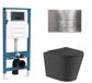 QeramiQ Dely Toiletset - inbouwreservoir Qeramiq Flush - slim zitting - metaal RVS bedieningsplaat - rechthoekige knoppen - mat zwart
