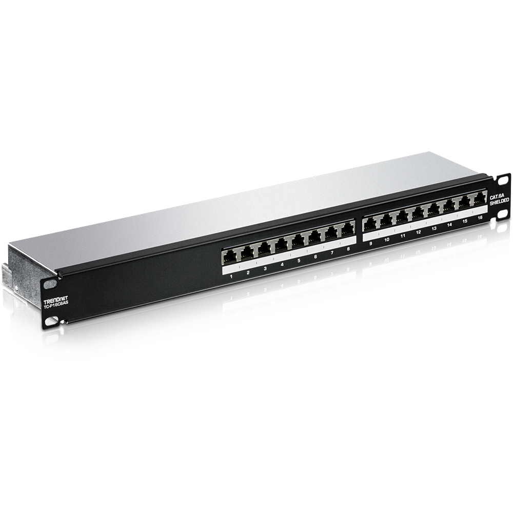 TRENDnet TC-P16C6AS - Patch panel - Zwart