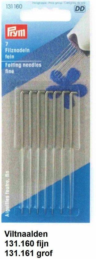 Prym Extra grove viltnaalden passend op de ergonomische viltnaalden greepset. 7 Stuks