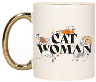 Bellatio Decorations Mok met gouden oor - Cat Women - 300 ml - Keramiek - Katten thema