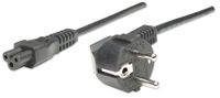 Manhattan Voedingskabel, Europese Schuko-stekker (CEE 7/4) naar C5-connector (klaver), 1,8 m, 16 A, zwart