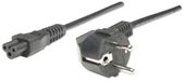 Manhattan Voedingskabel, Europese Schuko-stekker (CEE 7/4) naar C5-connector (klaver), 1,8 m, 16 A, zwart
