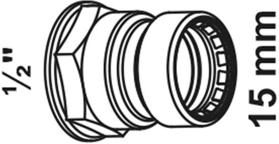 KIRCHHOFF MS overgangsmof, blanco, 15 mm x 1/2"BI, 1 mof, (S270g)