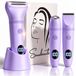 Sansbeauté® Ladyshave 3-en-1 avec Affichage - Visage - Aisselles - Jambes - Ligne de bikini - Rasoir Femme - Épilateur - Épilation Visage Dames - Tondeuse Femme Intime - Ladyshave Bikini - Rechargeable par USB