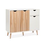 Mondeer Dressoirs, commode met laden, commodes met deuren, keukenkasten, voor woonkamer, slaapkamer, hal en keuken, wit en naturel